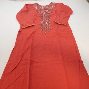 ZEEN Indian Formal Embroidered 100% Cotton Kurti Pakistani